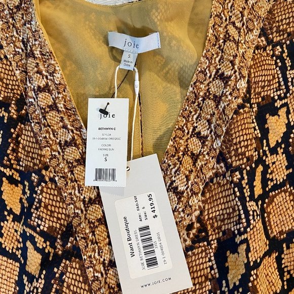 Joie Bethwyn C Snake-Print Crepe de Chine Wrap Dress NWT Sz S - Picture 6 of 16